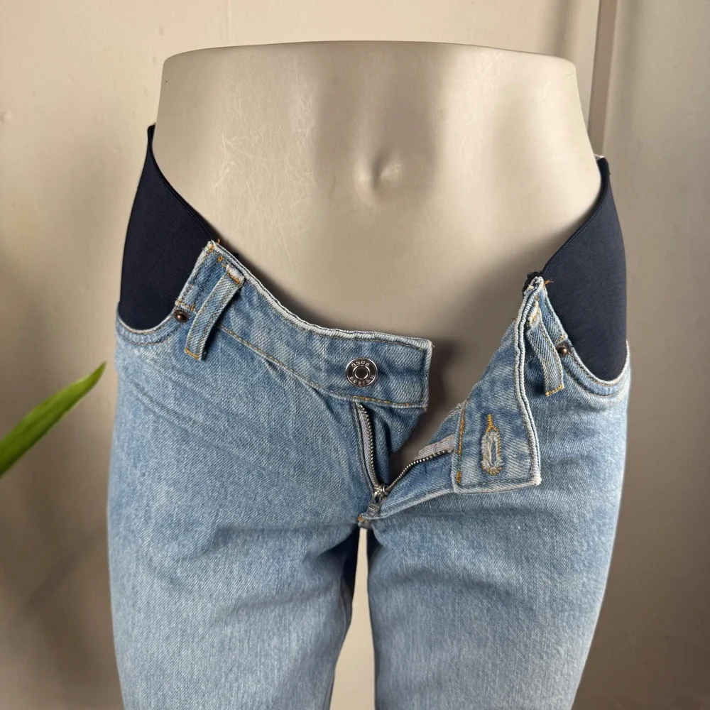 ASOS Maternity Jeans Women US 4 Light Blue 100% Cotton Straight Leg Denim Casual